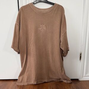 The Downbeat slam Men's Brown Crewneck oversize T-Shirt xl